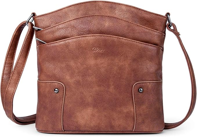 Crossbody Bags for Women Leather Purse Travel Vacation Triple Pockets Vintage Handbags Shoulder Bags