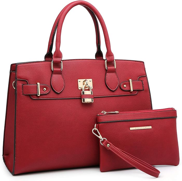 Women Handbags and Purses Ladies Shoulder Bag Top Handle Satchel Tote Work Bag with Matching Clutch